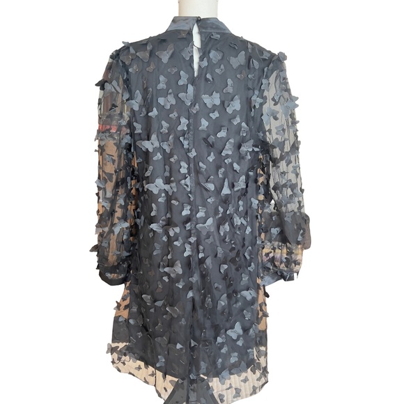 #A006  Shein  Whimsical Chic Gothic Romance  Fairycore Glam Black Dress NWOT XL - Picture 2 of 8